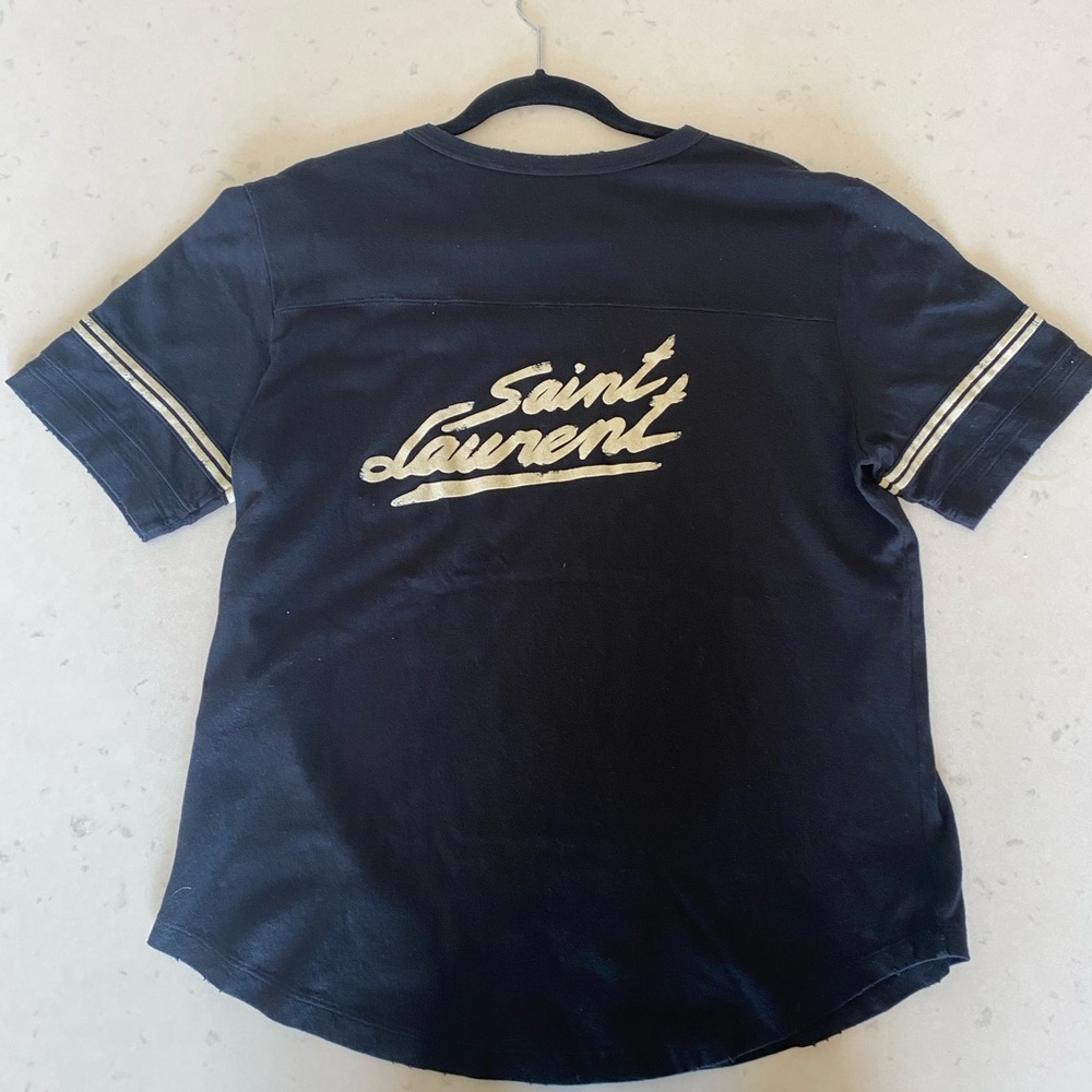 "SAINT LAURENT" '50S SIGNATURE DESTROYED T-SHIRT